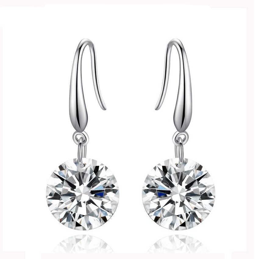 Savlano 925 Solid Sterling Silver Round Cubic Zirconia Dangle Drop Earrings For Women - Made in Italy Comes With Savlano Gift Box2