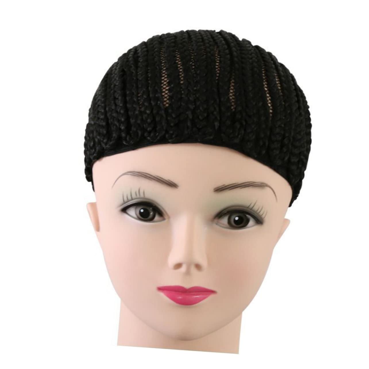 3piezas Gorro De Peluca De Trenzas Negras Para Ganchillo Tapa De Elástica Para Hacer Pelucas De Trenzado s