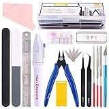Swpeet 24Pcs Compatible for Gundam Modeler Basic Tools with Duty Plastic Container, Professional Kit Replacement for Gundam Model Tools Kit Building Beginner Hobby Model Assemble Building