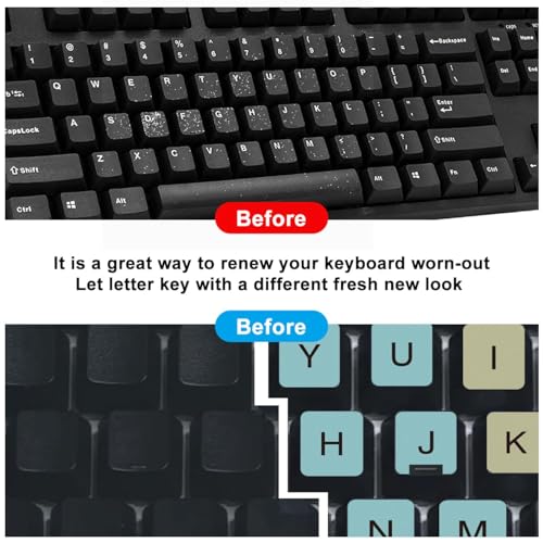 Pegatinas universales de teclado alfabeto inglés Azul miniatura 4