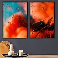 2 Piece Framed Canvas Wall Art Surface Fluids Canvas Prints Home Artwork Decoration for Living Room,Bedroom - 16