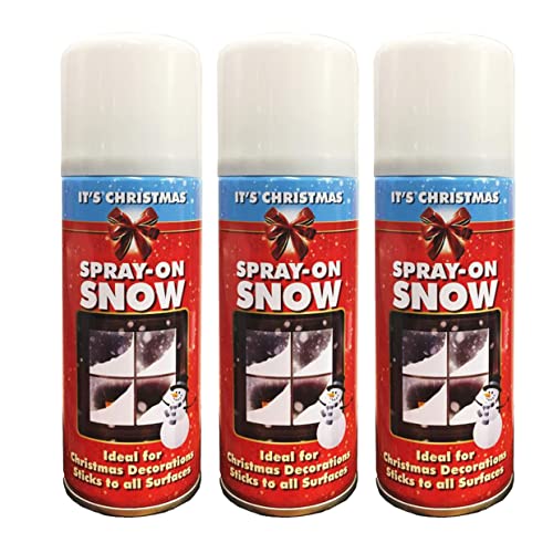 3x 200ml Fake Artificial Christmas Snow White Spray for Xmas Tree Window Craft Decoration Item, Spray on Snow