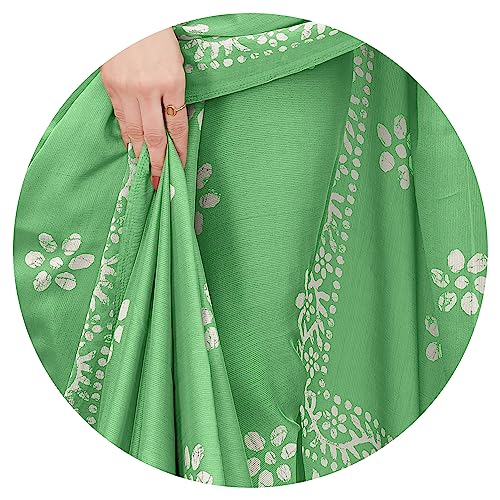 Image of MIRCHI FASHION Saree for Woman Chiffon Batik Printed | Lightweight Daily Wear Women's Office Sari with Blouse Piece (Available in 40 Colours)