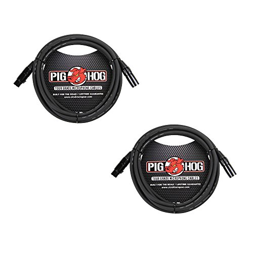 Strukture Pig Hog 8mm Mic Cable 10', Straight Audio, XLR 3-Pin - 2 Pack