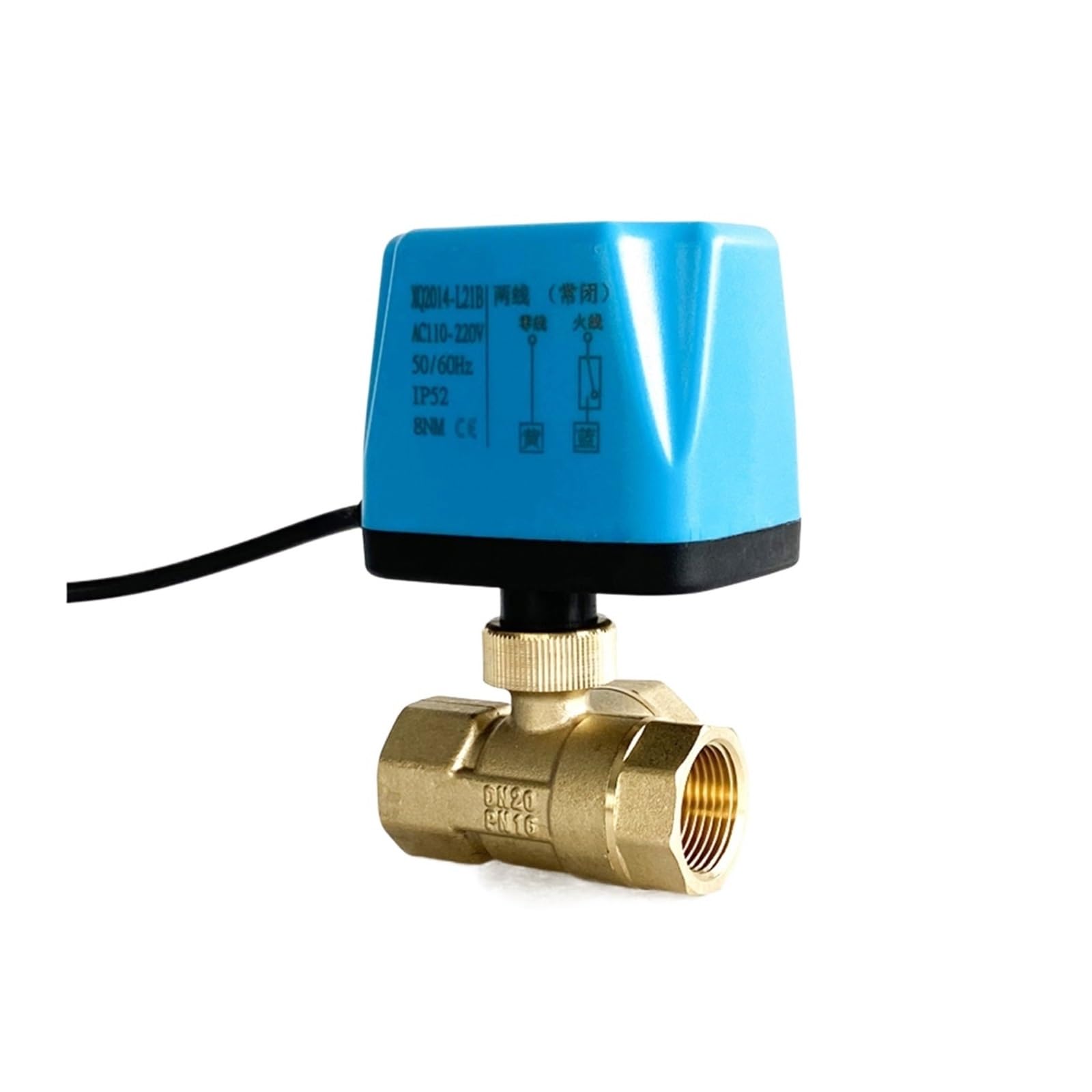 Válvula de bola, Válvula de bola eléctrica latón, 1/2 ", 3/4", 1, 1-1/4", 1-1/2, dos líneas, tres vías, normalmente cerrada, válvula interruptor abierta for agua(1",12_NORMALLY CLOSED)