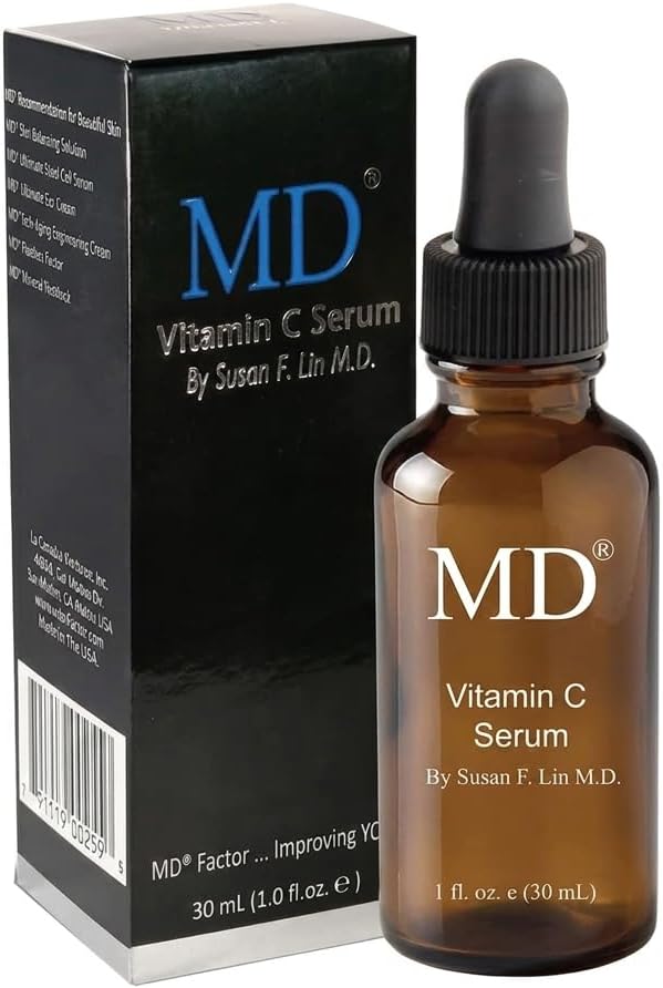 MD Ultimate Vitamin C Serum – Anti-Aging Face Serum with L-Ascorbic Acid for Dark Spot Reduction, Fine Line & Wrinkle Care, and Collagen Support for Radiant Skin