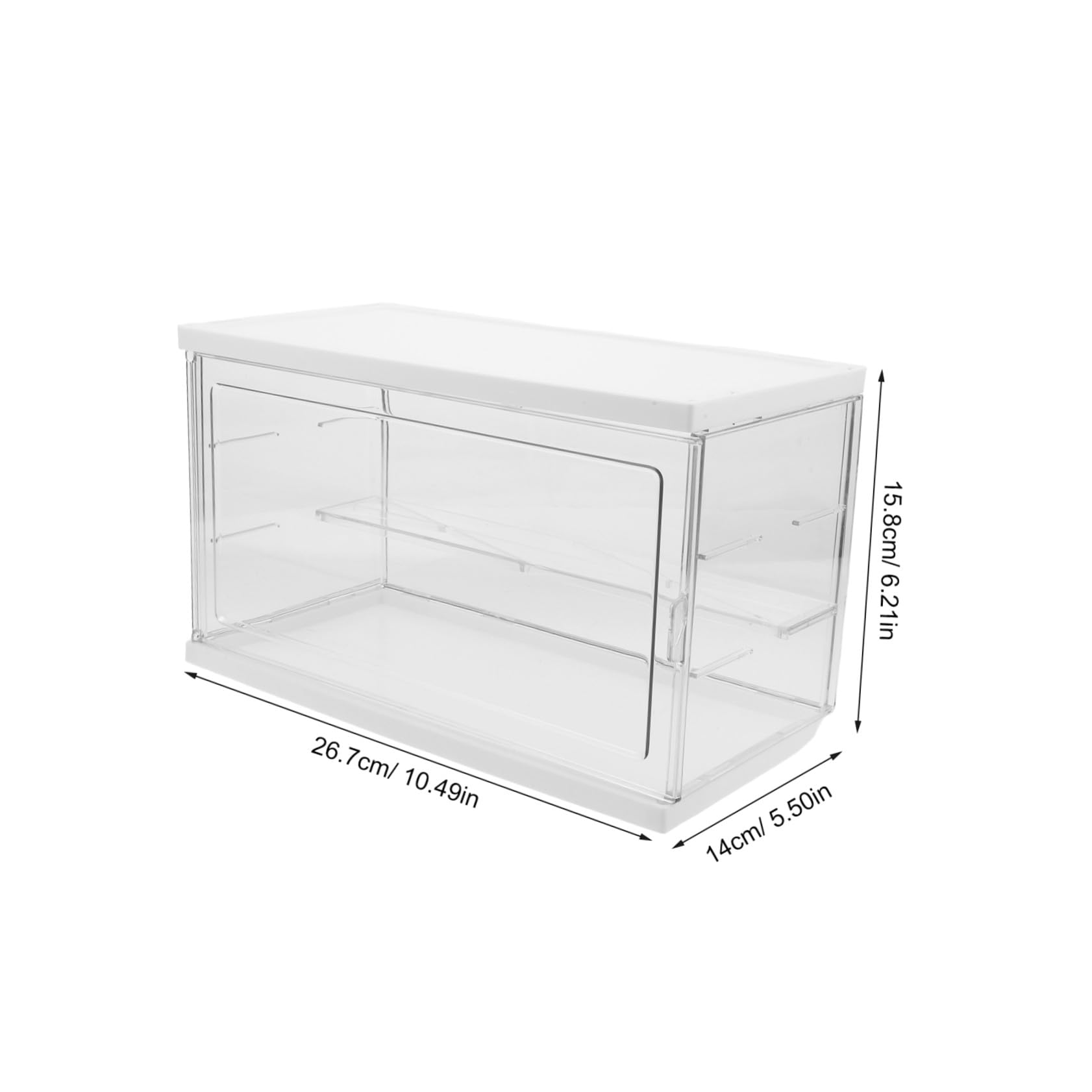 Vitrina de Acrílico para Figuras 2 Capas Ajustables, Caja de Color Claro