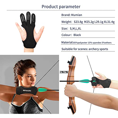 Mumian Archery Glove,Protective Leather Gloves For Recurve Bow And Compound Bow Men And Women,Finger Tab For Hunting Bow With Archery Equipment And Protective Gear Accessories (L, Black) #TOP2
