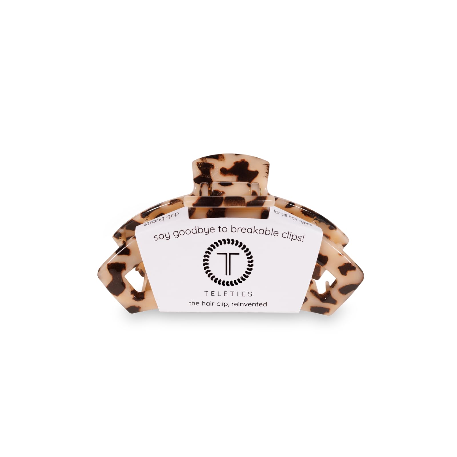 TELETIES - Small Open Hair Clip - Hair Claw Clips for Women - Strong Grip, Bendable Teeth, Comfortable Cutout Design - For Thin to Medium Thick Hair -