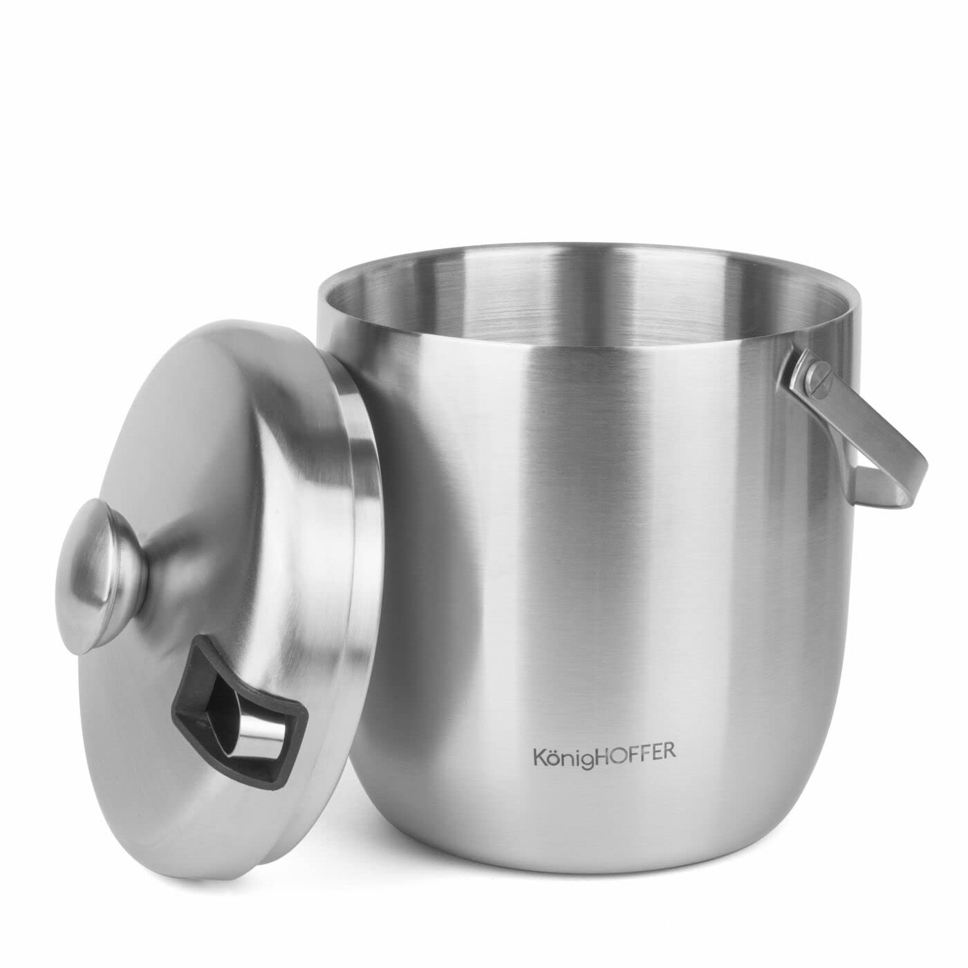Eiskübel mit Zange Konighoffer Oris 2,8 l Silber Satin Stahl Eisbehälter mit Griff