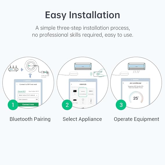 eRemote Hub Smart Wi-Fi IR Universal Remote Control, Infrared Blaster for TV, Aircon, STB, IR2MQTT Home Assistant, Compatible with Alexa, Google Home (eRemote Gift Box)