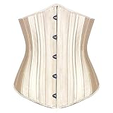 [Burvogue] 女子24スチール骨を 2 鋼板 抜かアンダーバストコルセットウエストニッパーボディシェイパー(S, シャンパン)…