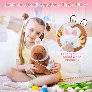 Emoincapybaraplushbabyeasterbasketstuffers9incheasterbunnycapybarastuffedanimalswearingwhitebunnyhatandbaghuggingtoysoftcapybaraplushiedolleastergifttoy Urban Country Home Decor Emoin capybara plush baby easter basket stuffers 9 inch easter bunny capybara stuffed animals wearing white bunny hat and bag hugging toy soft capybara plushie doll easter gift toy urban country home decor