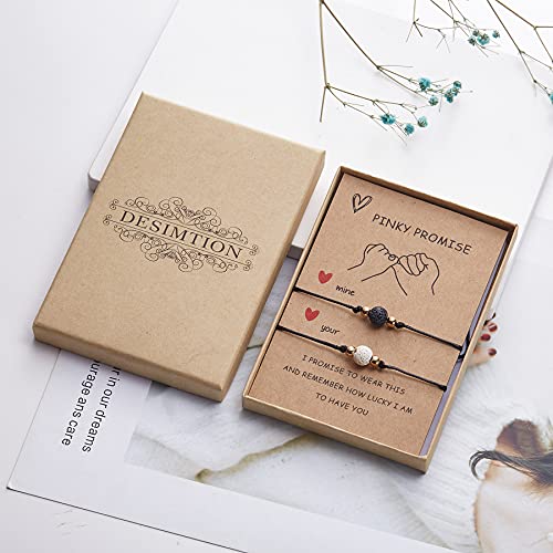 Desimtion Pinky Promise Bracelets Long Distance Relationships Gifts Matching Bracelets For Couples Bracelets For Boyfriend And Girlfriend #TOP4