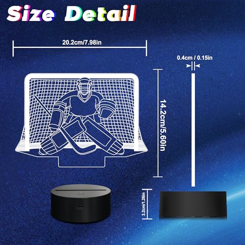 Lámpara 3D LED Ice Hockey Night Light CoolGift Mart miniatura 4