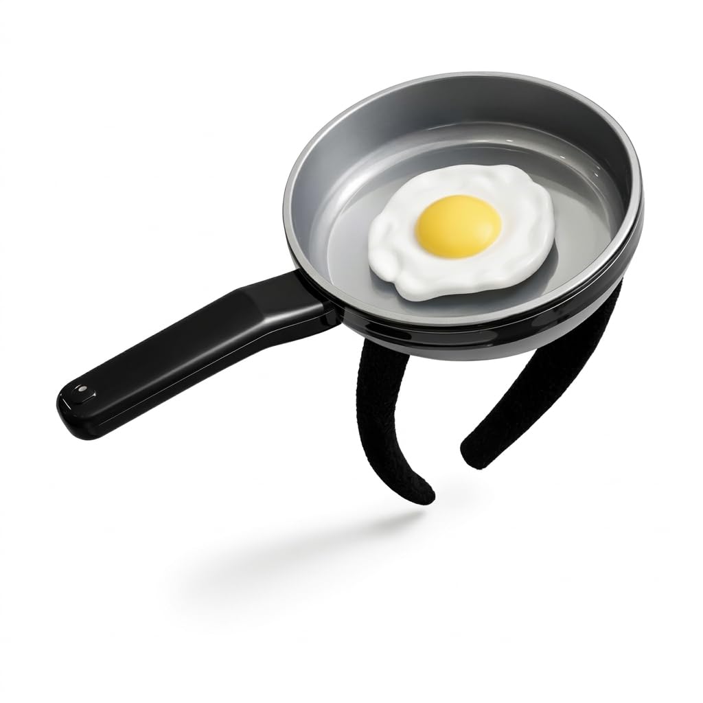 Dilwe Fried Egg Headband for Women, Funny Cooking Costume Headbands for Halloween Day Party