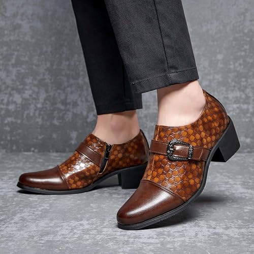 Men's Thick-Heeled Oxford Shoes Fashionable Pointed-Toe Business Formal Shoes Slip-Resistant Chelsea Boots Suitable for Attending Banquets Parties and Weddings4