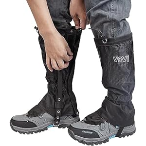 Leg Gaiters, Waterproof Hiking Gaiters with Zipper Adjustable Shoe Gaiters for Walking Mountain Hunting Climbing, Anti-Tear Snow Boot Gaiters for Women & Men