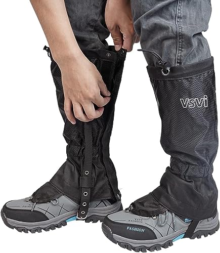 Leg-Gaiters-Waterproof-Hiking-Gaiters-with-Zipper-Adjustable-Shoe-Gaiters-for-Walking-Mountain-Hunting-Climbing-Anti-Tear-Snow-Boot-Gaiters-for-Women-Men