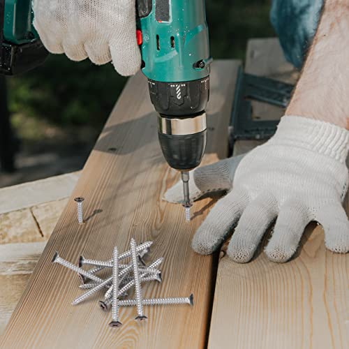 Image of Brown Head 100 PCS #10X1-1 /2(1.5 inch) Stainless Steel Phillips Flat Head Wood Screws,Stainless Steel 18-8 A2(304) Screw,Home Screw Kit by QISHENG