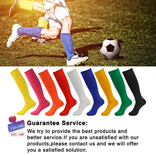Three street Women Knee High Soccer Socks, Unisex Adults Solid Compression Knee High Soccer Football Baseball Socks for Back to School Game Blue Black 2-Pairs