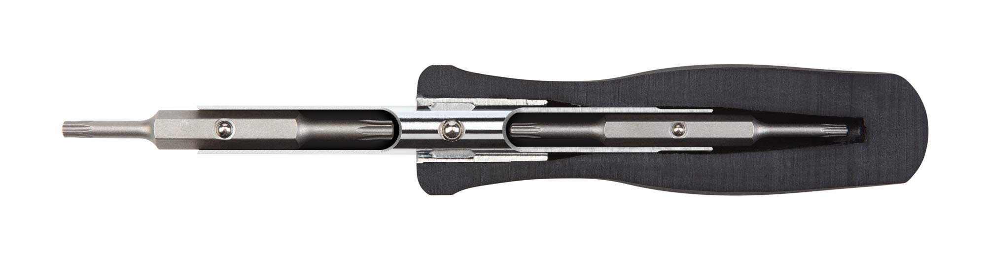 TEKTON Manico 6-in-1 Per Inserti Quadri – Cacciavite E Portainserti – Manico In Nylon Rinforzato Con Vetro – DMS14006