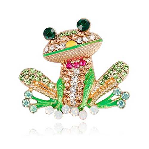 Preisvergleich Produktbild KunmniZ Frosch-Brosche, Anstecknadel für Bankett, Damen, Herren, Schmuck, Kostüm, Geschenke, Emaille, Strass, bunt