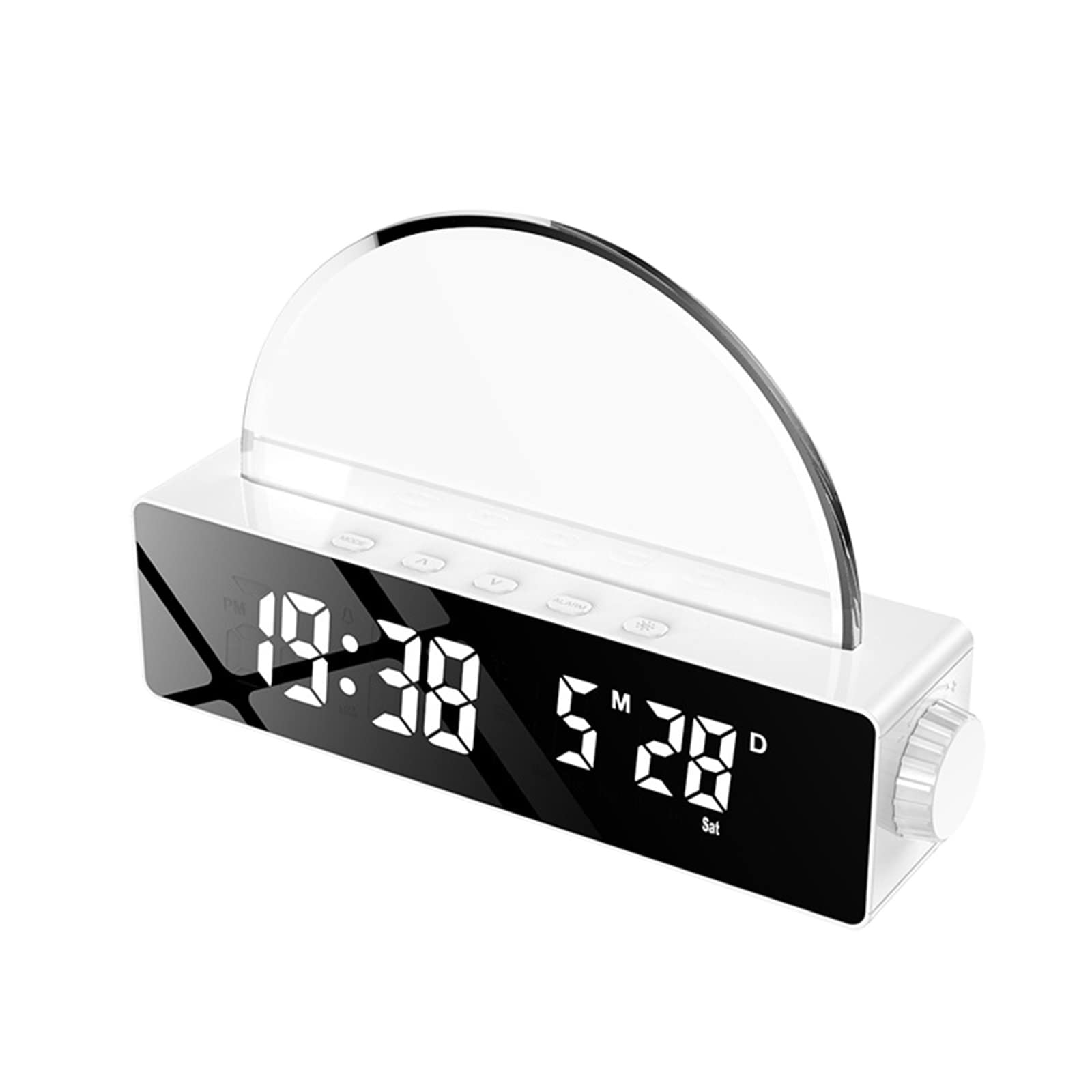 ZEPFJHE Digital Clock LED Clock with Atmosphere Light Temperature Date Display Digital Alarm for Bedroom Simulate