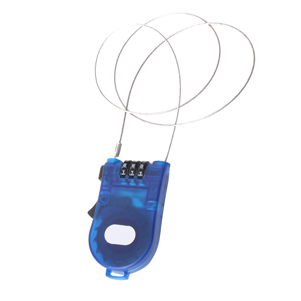 COMBR 3 Feet Retractable Combination Cable Lock for Locking Skis Bike Luggage Bag Protective Accessory Blue (B0777FDG2C) Amazon Price History, Amazon Price Tracker