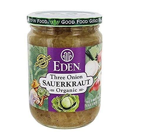 Eden Foods Three Onion Chucrut orgánico - 18 oz (2 frascos)