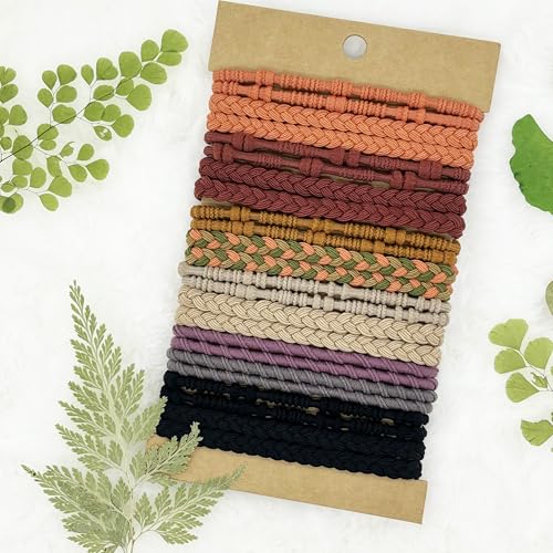 Hair Ties for Thick & Thin Hair, Elastic Hair Bands for Women Sleep, Sports, Ponytail Holder No Damage| Girls Boho Bracelets Hair Accessories-24 pcs