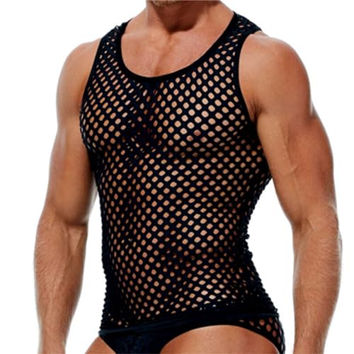 Lingerie For Men Sexy Slutty Underwear Mesh Breathable Shirts Sleeveless Sleepwear See Through Tops Nightgown Nightshirt2
