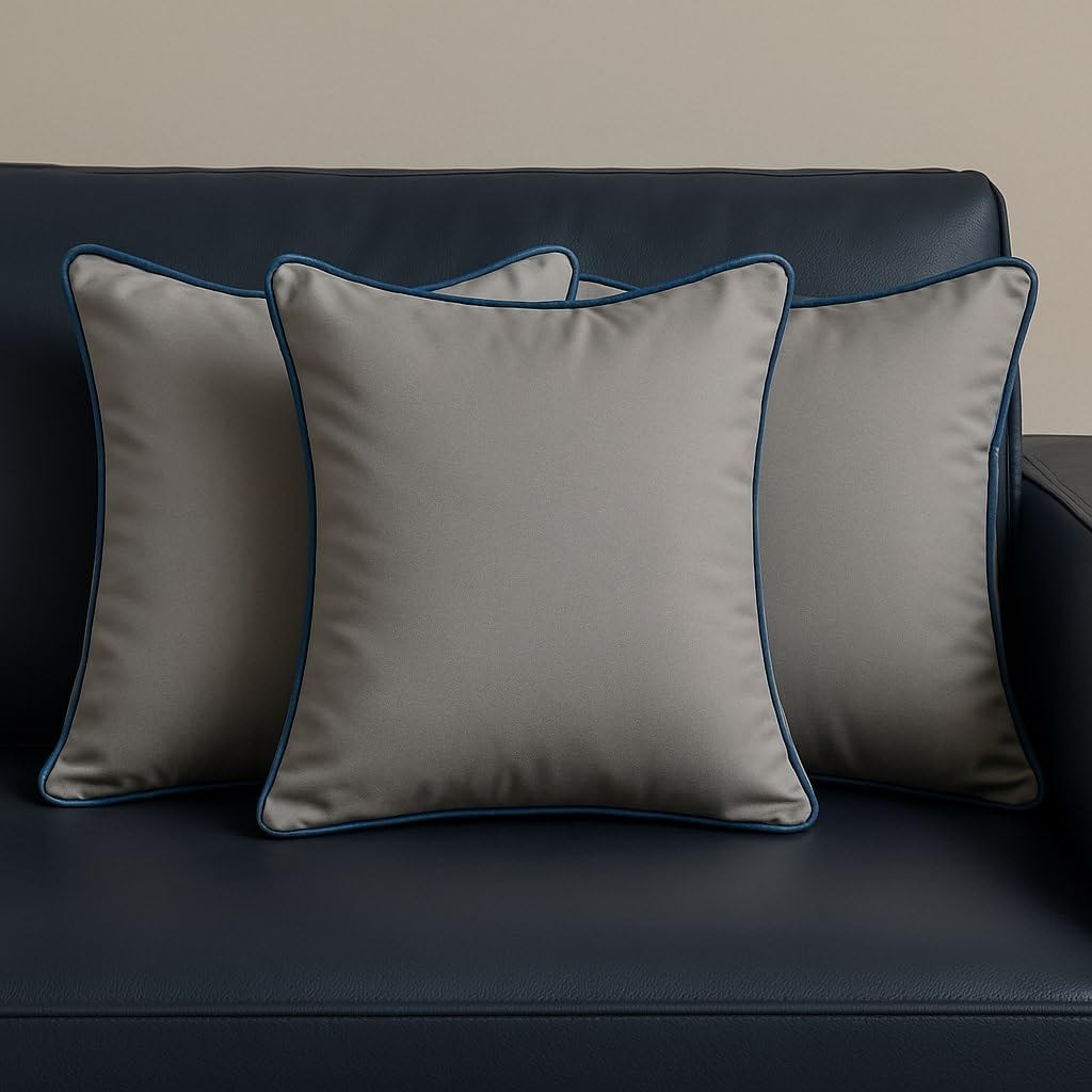 Wakefit Cushions, Cushions for Sofa, Cushion, Cushion Pillow, Cushion 16 inch x 16 inch, Hollow Fiber Sofa Cushions Set of 3, Diwali Gifts (Colour - Grey)