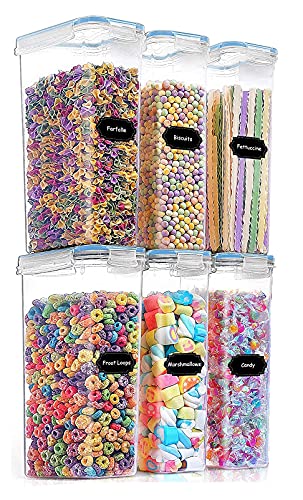 Image of Diablos Airtight Kitchen Storage Containers Set of 6-2100ml, Plastic Fridge Storage Container with Lock & Seal Lid, Blue