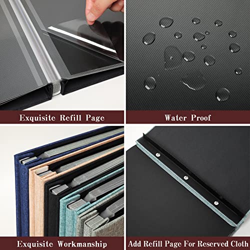 Spbapr Large Photo Album Self Adhesive Linen Cover Magnetic Scrapbook Album Diy Scrap Book 40 Black Sticky Pages For 3X5 4X6 5X7 8X10 Pictures With A Metal Pen #TOP4