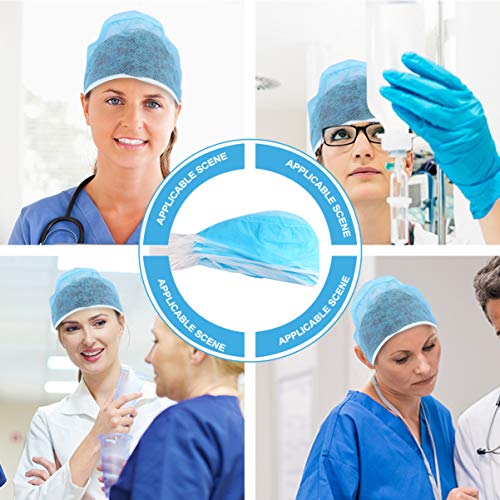 Amosfun 50 Pcs Descartável Não-Tecido Chapéu de Trabalho Respirável Cozinhar Cap Mob Cap Redes de Ca