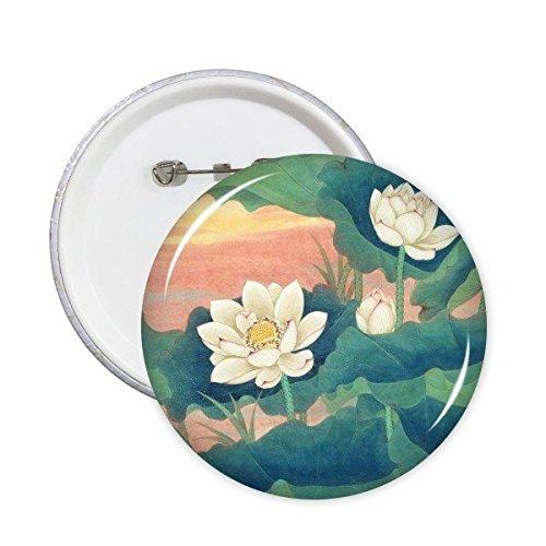 Badge pins vêtements décoration lotus bleu vert blanc pour customisation créative