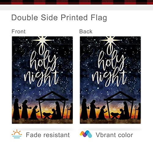 Cmegke O Holy Night Christmas Garden Flags Religious Xmas Garden Flag, Jesus Nativity Flag Winter Garden Flags For Outside Double Sided Winter Flag Home Yard Farm Christmas Decor Outdoor 12.5 X 18 In #TOP4