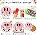 Meothan 8 Pcs Diamond Art Coasters Kits for Adults with Holder Cork Pads, Smile Face Diamond Dots Art Painting Coasters Crafts Kit for Home Office Decor (4x4in)