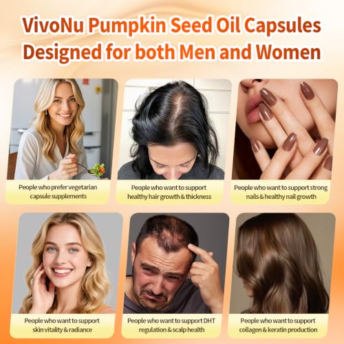 Image of VivoNu Pumpkin Seed Oil with Saw Palmetto Capsules, 300 Count, 33-in-1