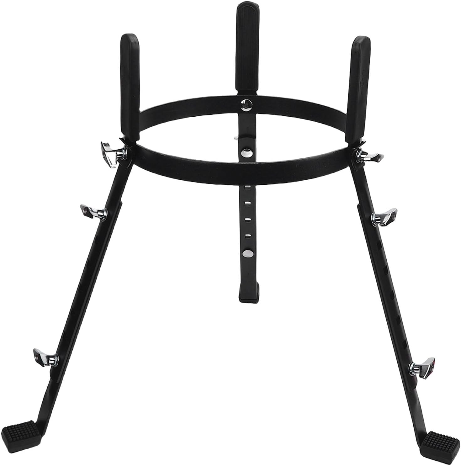 Asixxsix Conga Stand, Adjustable Drum Basket Black Iron, Quick Setup Disassembly, Secure Hold, Height Range 52.5 to 68cm, Fits Drums Less Than 27cm Diameter