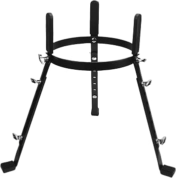 Conga Stand, Single Conga Drum Basket Stand Adjustable Height, Heavy Duty Metal Stands with Rubber Sleeve for 10.6in Drums, Musical Instruments Accessories