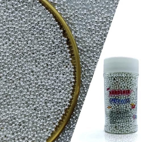 Edible Silver Pearl Sugar Sprinkles Candy 2mm Mini Pearls Cake Decorations Cupcake Toppers Cookie...