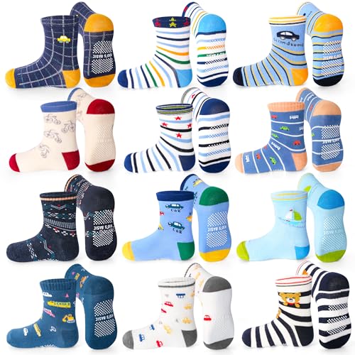 ELUTONG Stoppersocken Kinder 12 Paar Kleinkind Jungen ABS...