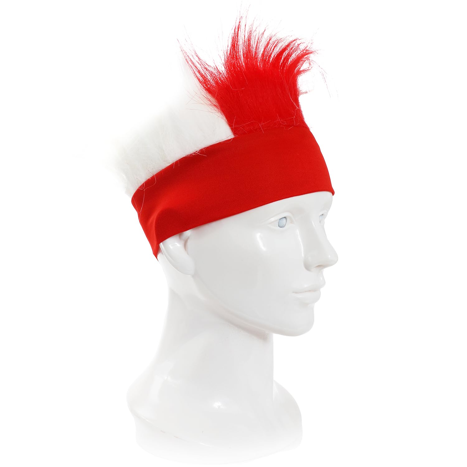 I LOVE FANCY DRESS Red & White English Headband - Pack of 1 - Red Headband With Red and White Hair - Perfect for English Celebrations