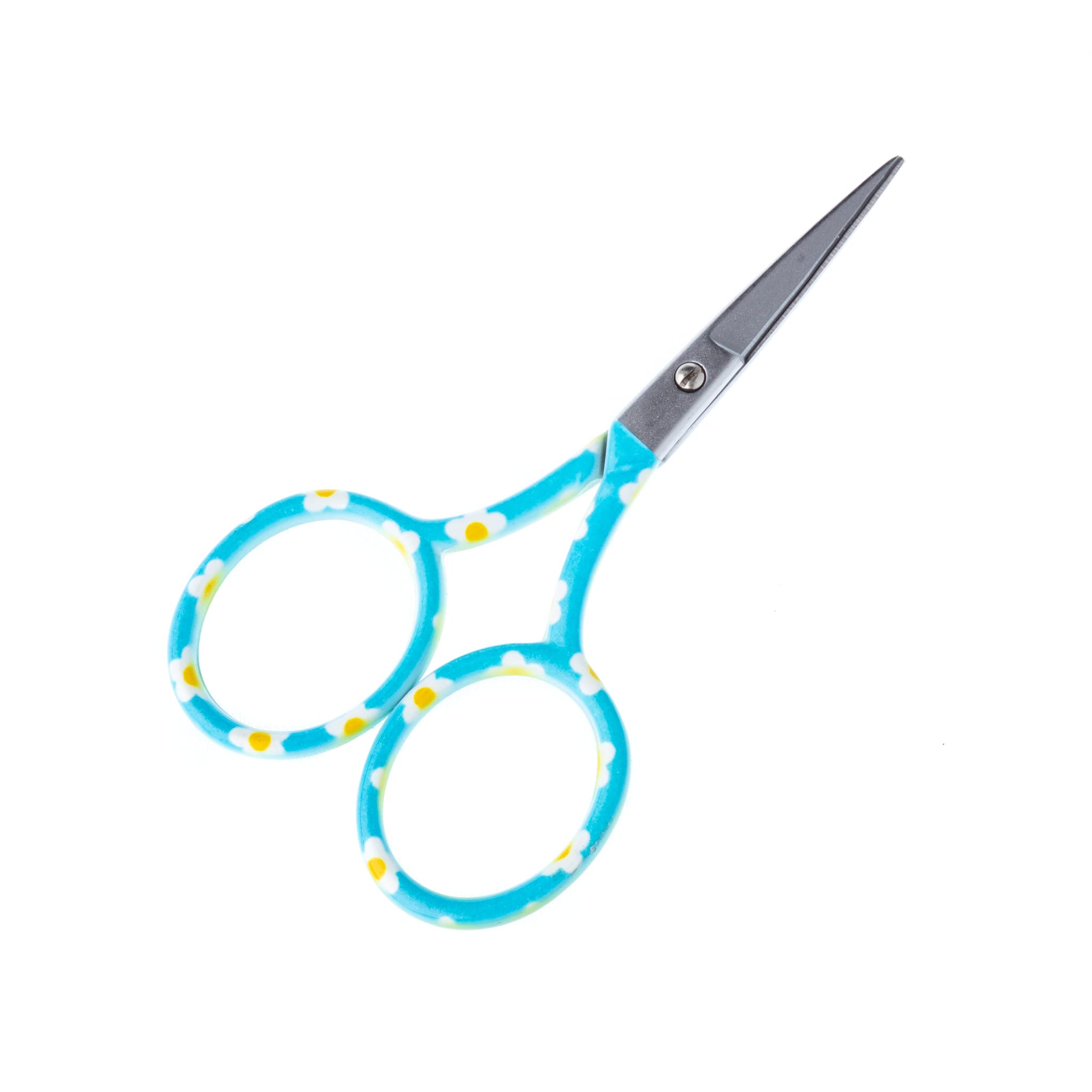 The Quilted Bear Blue Daisy Embroidery Scissors, Small Sharp 3.5" Blades for use as Embroidery Cross Stitch, School