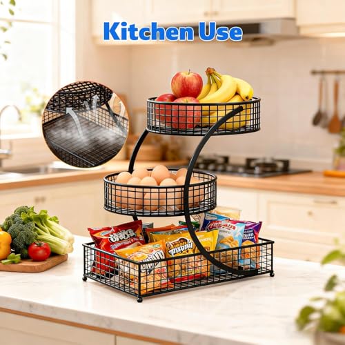 Makeup Organizer Countertop, 3-Tier Metal Vanity Storage Rack
