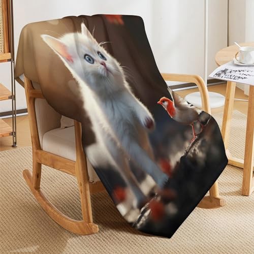 Couverture de canapé chat mignon avec finitions soignées en flanelle supérieure - 5