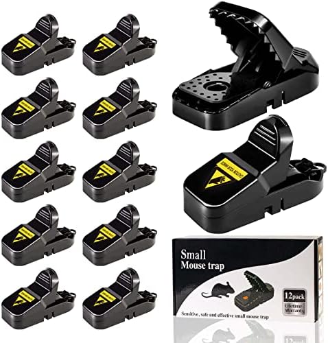 Mouse Traps 12-Pack - for House Indoor Outdoor, Small Mice Traps for House Indoor, Reusable Mousetrap Quick Effective Mouse Catcher for Home