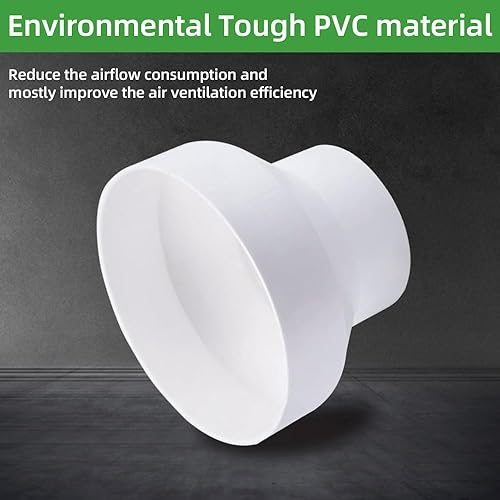 Miniatura 5 de Midcvfrun Conector reductor de conductos de 8 a 6 pulgadas, adaptador de conductos HVAC, conector de tubería de PVC de 8 a 6 pulgadas para tienda de